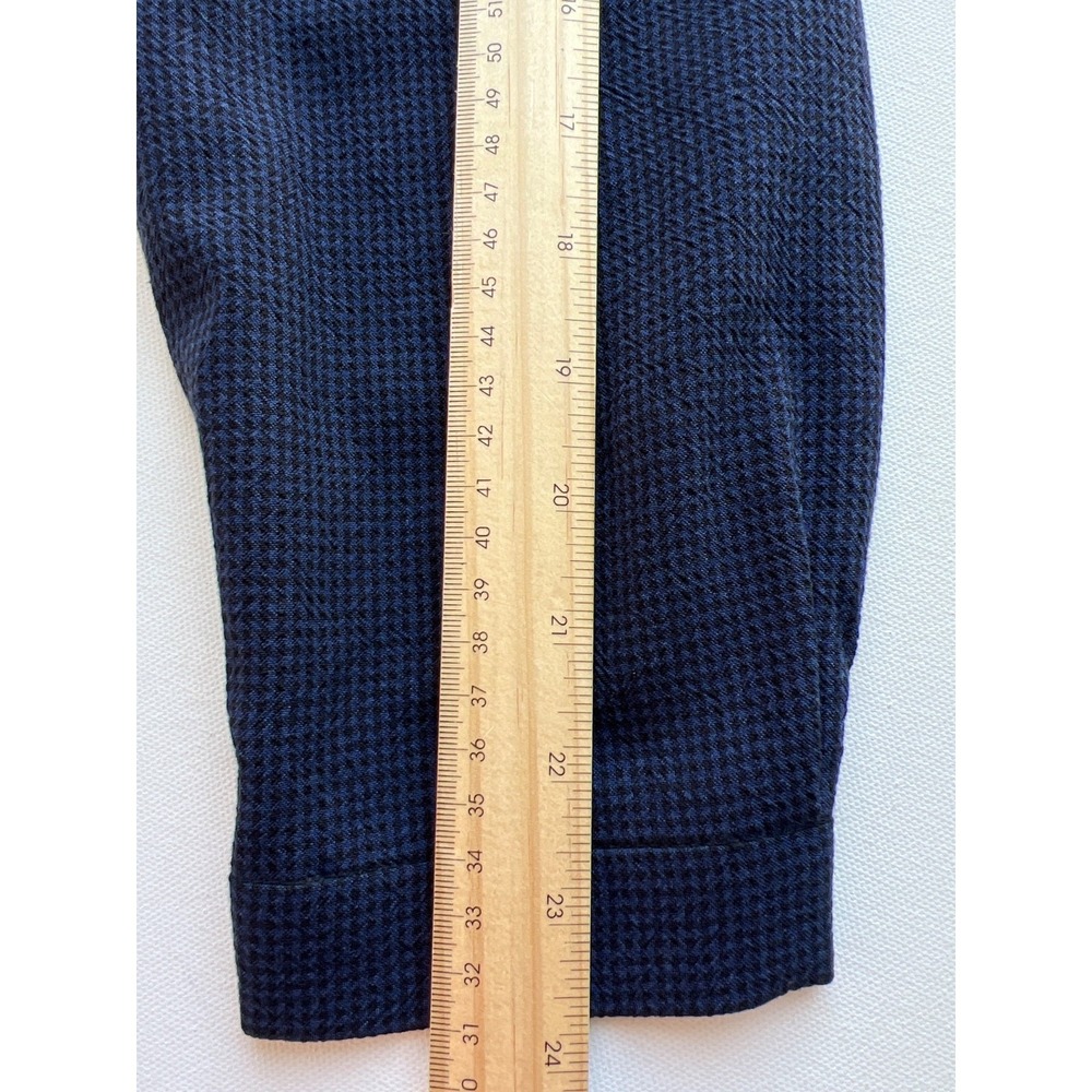 Eileen Fisher Set Womens M/L Mandarin Collar Wide Leg Culottes Pants Blue Black - Picture 5 of 15
